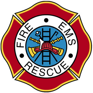 One of the many EMS badges firefighters may wear